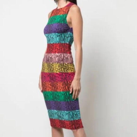 ALICE + OLIVIA Snake Print Midi Dress - Picture 7 of 12